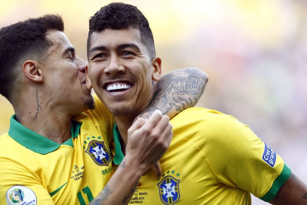 SP – Sao Paulo – 22/06/2019 – Copa America 2019, Peru x Brasil –  Roberto Firmino jogador do Brasil comemora seu gol durante partida contra o Peru no estadio Arena Corinthians pelo campeonato Copa America 2019. Foto: Thiago Calil/AGIF