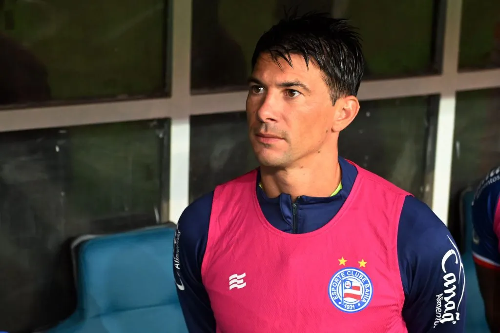 Victor Cuesta, jogador do Bahia durante partida contra o Fortaleza no estadio Arena Fonte Nova pelo campeonato Brasileiro A 2024. Foto: Walmir Cirne/AGI