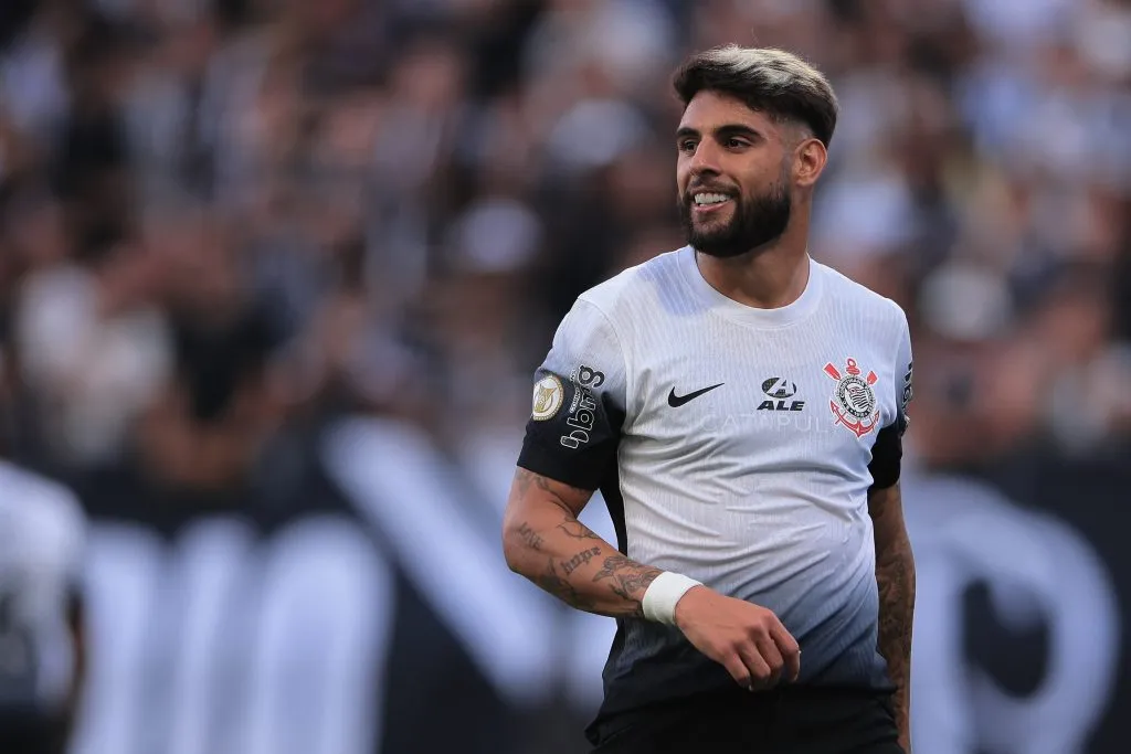 Yuri Alberto jogador do Corinthians durante partida contra o Sao Paulo no estadio Arena Corinthians pelo campeonato Brasileiro A 2024. Foto: Ettore Chiereguini/AGIF