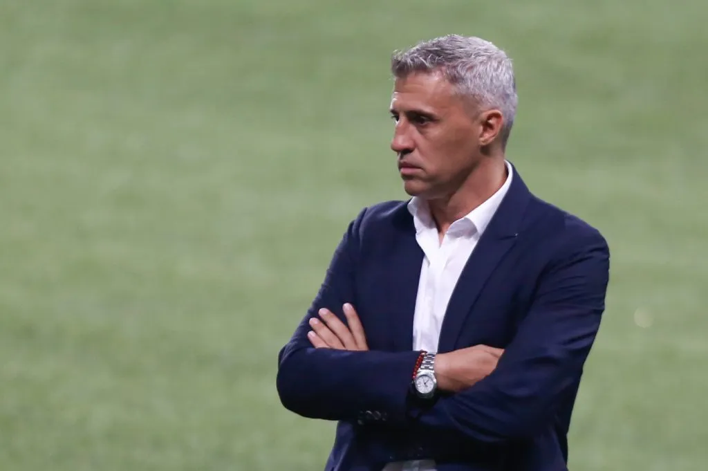 Hernán Crespo treinando o São Paulo em 2021 –  Foto: Marcello Zambrana/AGIF