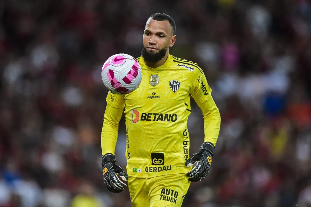 Everson goleiro do Atletico-MG durante partida contra o Flamengo no estadio Maracana pelo campeonato Brasileiro A 2022. Foto: Thiago Ribeiro/AGIF