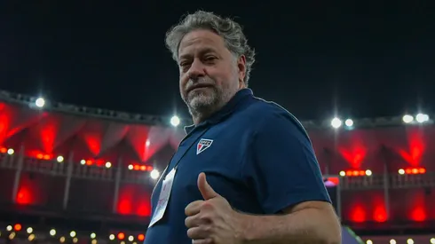 Julio Casares, presidente do São Paulo, antes da partida contra o Flamengo, pelo Brasileirão Betano de 2024.