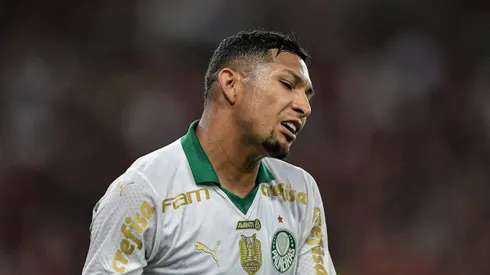 Rony jogador do Palmeiras durante partida contra o Flamengo no estadio Maracana pelo campeonato Brasileiro A 2024.