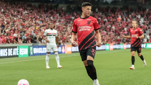 Lucas Esquivel jogador do Athletico-PR durante partida contra o Sao Paulo no estadio Arena da Baixada pelo campeonato Brasileiro A 2023.