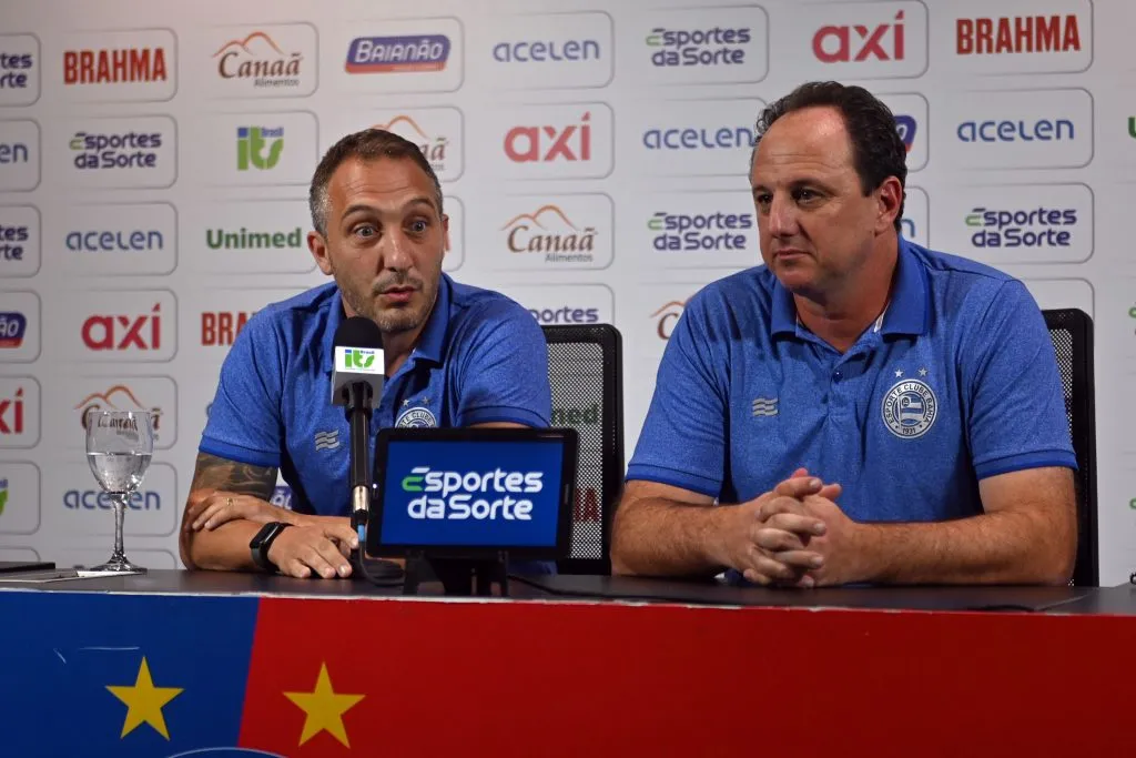Rogério Ceni, tecnico do Bahia, e o diretor Cadu Santoro (Foto: Walmir Cirne/AGIF)