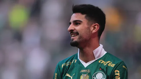 SP – SAO PAULO – 18/08/2024 – BRASILEIRO A 2024, PALMEIRAS X SAO PAULO – Flaco Lopez jogador do Palmeiras comemora seu gol durante partida contra o Sao Paulo no estadio Arena Allianz Parque pelo campeonato Brasileiro A 2024. Foto: Ettore Chiereguini/AGIF