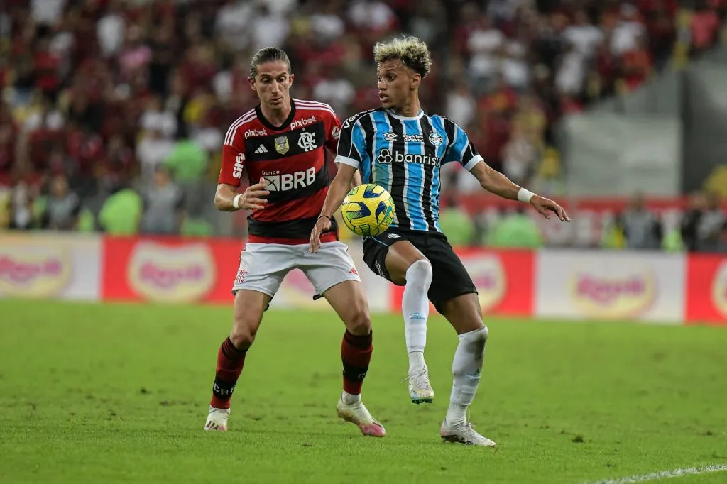 Bitello jogador do ex-Grêmio durante partida no Maracanã pela Copa do Brasil 2023. Foto: Thiago Ribeiro/AGIF