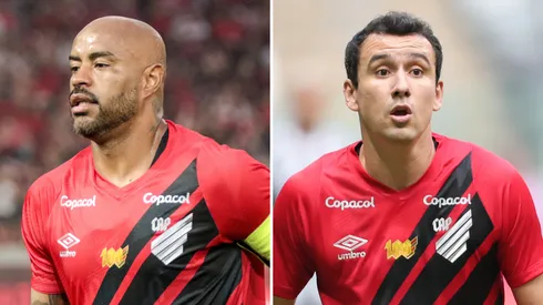 Thiago Heleno e Pablo, jogadores do Athletico-PR. Foto 1: Robson Mafra/AGIF / Foto 2: Gilson Lobo/AGIF