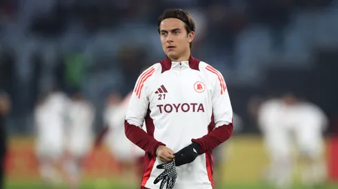 ROME, ITALY – DECEMBER 07: Paulo Dybala of AS Roma looks on as he warms up prior to the Serie A match between AS Roma and Lecce at Stadio Olimpico on December 07, 2024 in Rome, Italy.