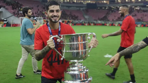 Pedro Vilhena durante comemoração do título do Campeonato Pernambucano de 2024.