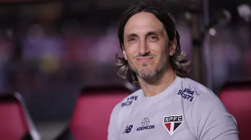 Zubeldia, técnico do São Paulo, durante partida contra o Juventude pelo Brasileirão Betano.