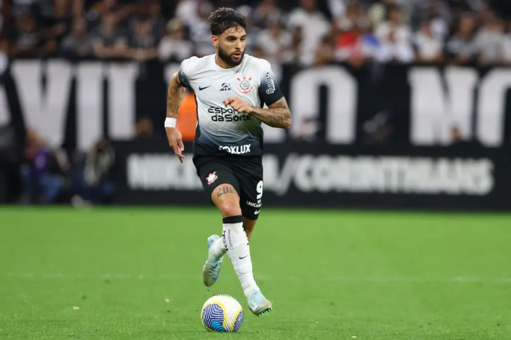 Yuri Alberto jogador do Corinthians durante partida contra o Bahia na Arena Corinthians pelo campeonato Brasileiro A 2024. Foto: Joisel Amaral/AGIF