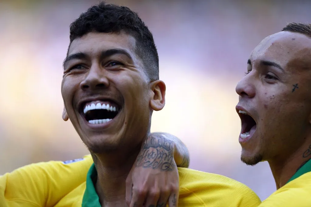 Roberto Firmino jogador do Brasil comemora seu gol durante partida contra o Peru no estadio Arena Corinthians pelo campeonato Copa America 2019. Foto: Thiago Calil/AGIF