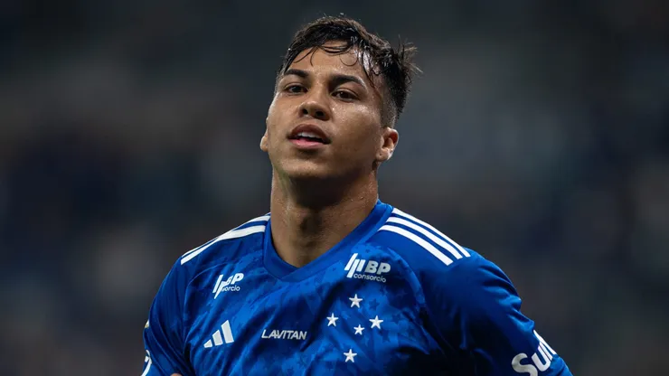 Kaio Jorge, jogador do Cruzeiro, durante partida contra o Criciúma pelo Brasileirão Betano.