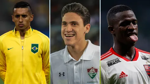 Marquinhos, Pedro e Vinícius Júnior. Foto 1: Photo by Alexandre Schneider/Getty Images / Foto 2: Foto: Thiago Ribeiro/AGIF / Foto 3: Daniel Vorley/AGIF