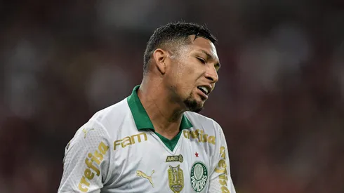 Rony jogador do Palmeiras durante partida contra o Flamengo no estadio Maracana pelo campeonato Brasileiro A 2024.