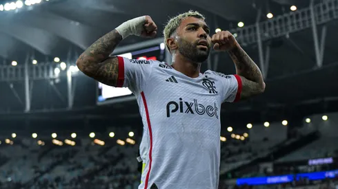 Gabigol, jogador do Flamengo, durante partida contra o Vasco, pelo Brasileirão Betano.