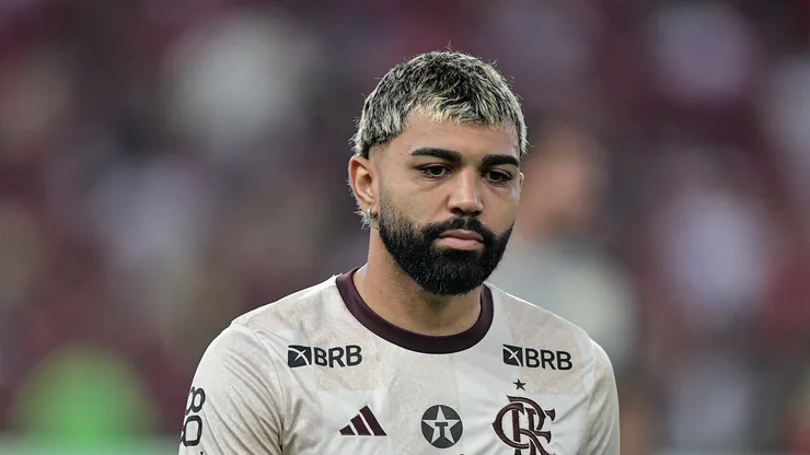 Gabigol jogador do Flamengo durante aquecimento antes da partida contra o Bahia no estádio Maracanã pelo campeonato Copa Do Brasil 2024. Foto: Thiago Ribeiro/AGIF