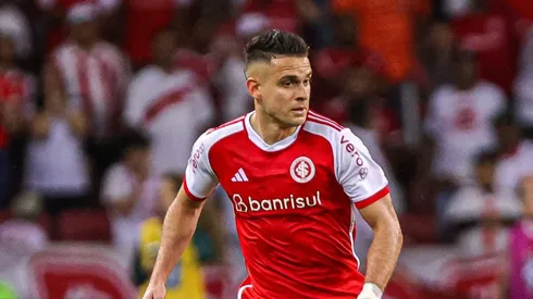 Rafael Borre jogador do Internacional durante partida contra o Fluminense no estadio Beira-Rio pelo campeonato Brasileiro A 2024.