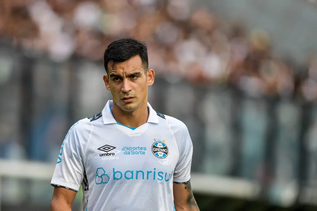 Cristaldo jogador do Gremio durante partida contra o Vasco no estadio Sao Januario pelo campeonato Brasileiro A 2024. Foto: Thiago Ribeiro/AGIF