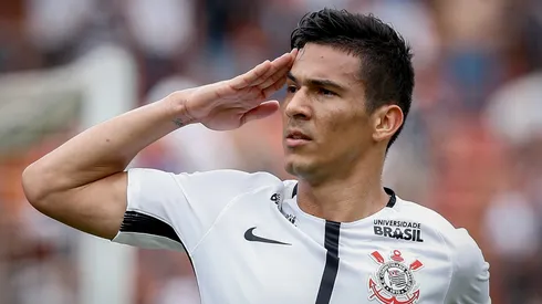 Balbuena jogador do Corinthians comemora seu gol, o segundo do Corinthians durante partida contra o Sao Paulo no estadio Pacaembu pelo campeonato Paulista 2018.