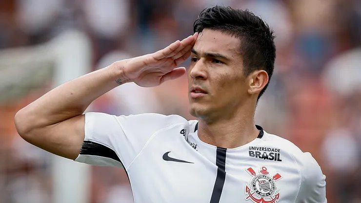 Balbuena jogador do Corinthians comemora seu gol, o segundo do Corinthians durante partida contra o Sao Paulo no estadio Pacaembu pelo campeonato Paulista 2018.