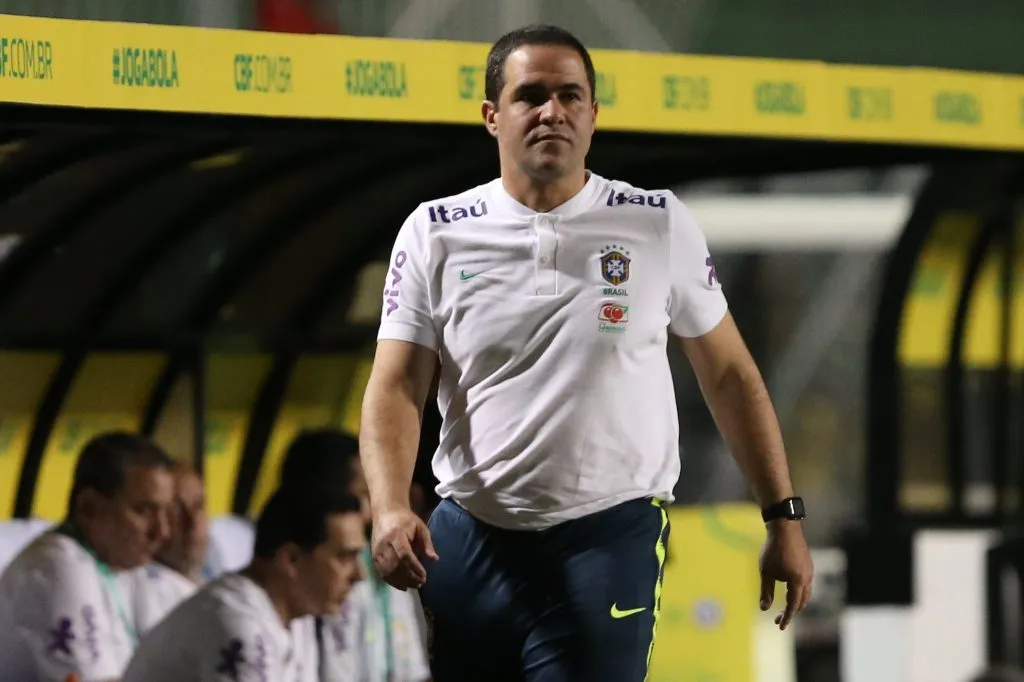 André Jardine durante partida entre Brasil x Chile em 2019. Foto: Marcello Zambrana/AGIF