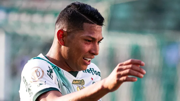 Rony jogador do Palmeiras comemora seu gol durante partida contra o America-MG no estadio Independencia pelo campeonato Brasileiro A 2023.