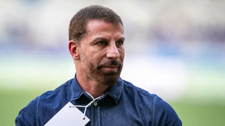 Pedrinho presidente do Vasco durante partida contra o Cruzeiro no estádio Mineirão pelo campeonato Brasileiro A 2024. Foto: Fernando Moreno/AGIF