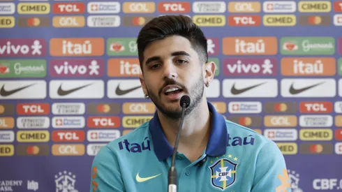 Beraldo em declaração durante coletiva da Seleção Brasileira