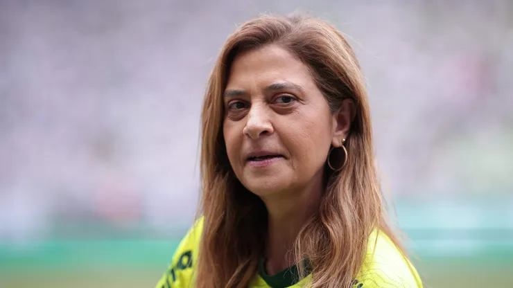Leila Pereira, presidente do Palmeiras, durante partida contra o Fortaleza (Foto: Ettore Chiereguini/AGIF)