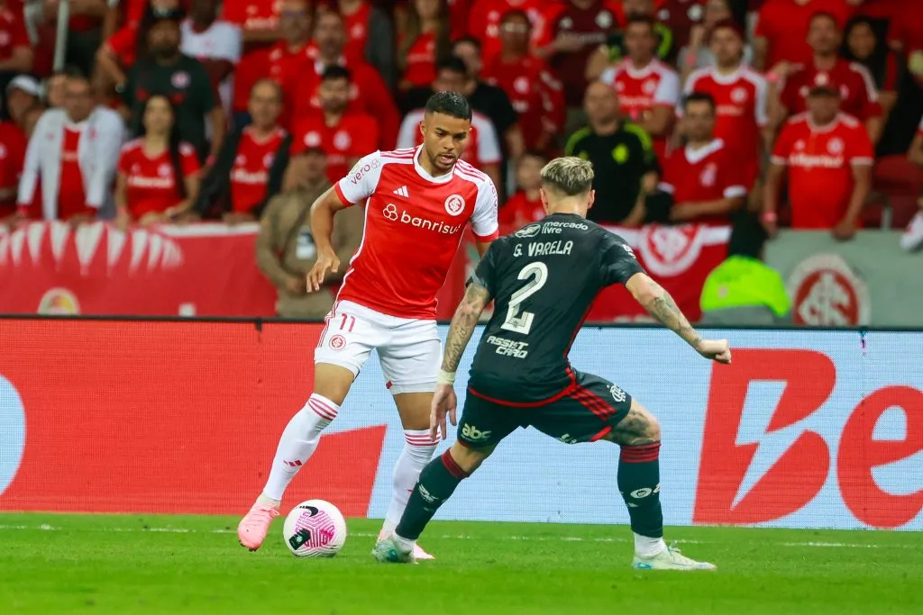 Wanderson jogador do Internacional durante partida contra o Flamengo no estadio Beira-Rio pelo campeonato Brasileiro A 2024. Foto: Luiz Erbes/AGIF