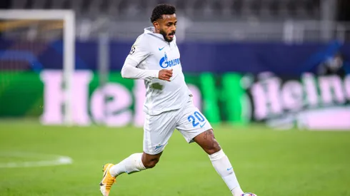 Wendel of St. Petersburg kicks the ball during the UEFA Champions League Group F stage match between Borussia Dortmund and Zenit St. Petersburg at Signal Iduna Park on October 28, 2020 in Dortmund, Germany.