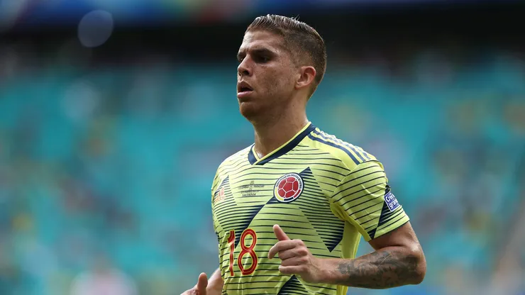 Gustavo Cuellar of Colombia looks on during the Copa America Brazil 2019 group B match between Colombia and Paraguay at Arena Fonte Nova on June 23, 2019 in Salvador, Brazil.