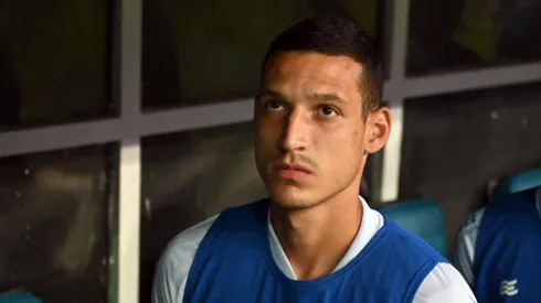Gabriel Xavier, jogador do Bahia, durante partida contra o Santos (Foto: Walmir Cirne/AGIF)