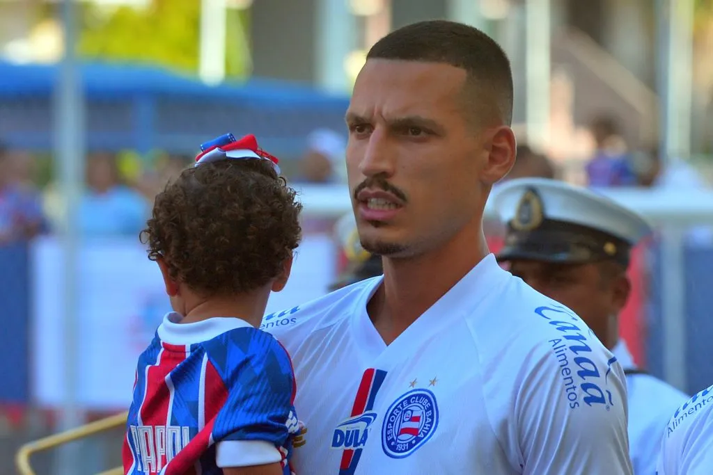Gabriel Xavier, jogador do Bahia, durante partida contra o Atletico-GO (Foto: Walmir Cirne/AGIF)