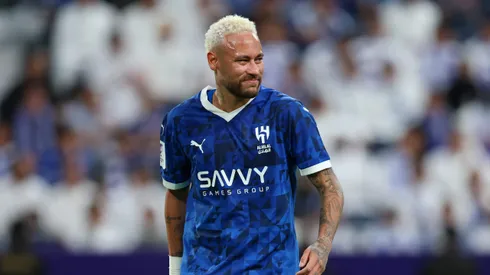 RIYADH, SAUDI ARABIA – NOVEMBER 04: Neymar of Al-Hilal reacts with an injury during the AFC Champions League Elite match between Al-Hilal and Esteghlal at Kingdom Arena on November 04, 2024 in Riyadh, Saudi Arabia. (Photo by Yasser Bakhsh/Getty Images)