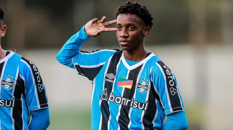 O jogador Gabriel Mec durante partida entre Gremio x Cruzeiro pelo campeonato Brasileiro Sub-20 no Ct Presidente Helio dourado.