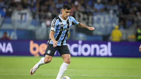Cristaldo jogador do Gremio durante partida contra o Juventude no estadio Arena do Gremio pelo campeonato Brasileiro A 2024.