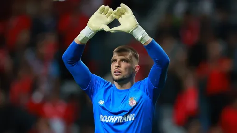TOLUCA, MEXICO – MARCH 17: Tiago Volpi of Toluca celebrates after scoring the team's second goal during the 12th round match between Toluca and Pumas UNAM as part of the Torneo Clausura 2024 Liga MX at Nemesio Diez Stadium on March 17, 2024 in Toluca, Mexico. (Photo by Hector Vivas/Getty Images)