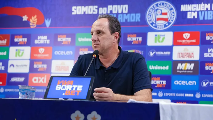 Rogério Ceni, treinador do Bahia, em entrevista coletiva após estreia na Copa do Nordeste de 2025. Foto: Catarina Brandão/EC Bahia