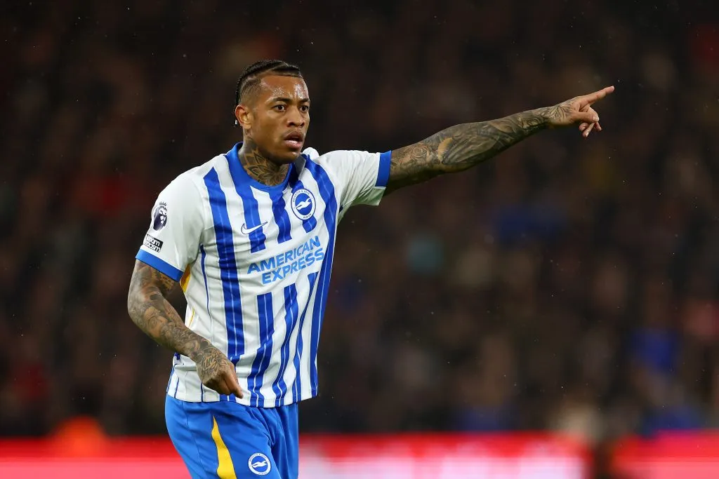 BOURNEMOUTH, ENGLAND – NOVEMBER 23: Igor Julio of Brighton gestures during the Premier League match between AFC Bournemouth and Brighton &amp; Hove Albion FC at Vitality Stadium on November 23, 2024 in Bournemouth, England. (Photo by Dan Istitene/Getty Images)