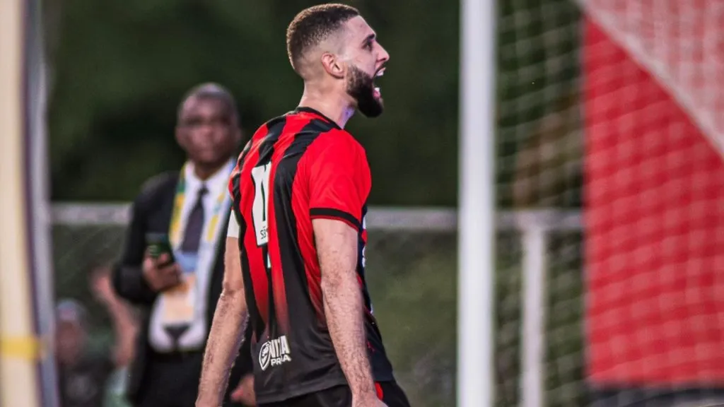 Wagner Leonardo vibrando pelo Vitória pelo Campeonato Baiano – Foto: Victor Ferreira/EC Vitória