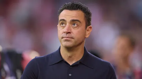 SEVILLE, SPAIN – MAY 26: Xavi, Head Coach of FC Barcelona, looks on before the LaLiga EA Sports match between Sevilla FC and FC Barcelona at Estadio Ramon Sanchez Pizjuan on May 26, 2024 in Seville, Spain. (Photo by Fran Santiago/Getty Images)