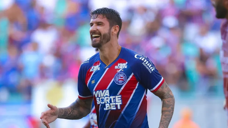 Everaldo, atacante do Bahia, marca gol (Imagem: Catarina Brandão/EC Bahia)
