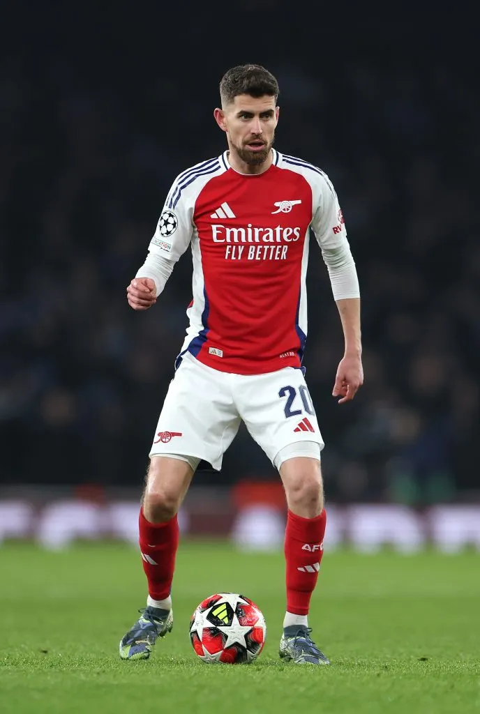 LONDON, ENGLAND – JANUARY 22: Jorginho of Arsenal during the UEFA Champions League 2024/25 League Phase MD7 match between Arsenal FC and GNK Dinamo at  on January 22, 2025 in London, England. (Photo by Alex Pantling/Getty Images)