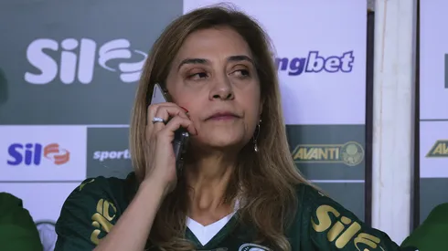 Leila Pereira presidente do Palmeiras durante partida contra o Bragantino no estádio Arena Allianz Parque pelo campeonato Paulista 2025. Foto: Ettore Chiereguini/AGIF