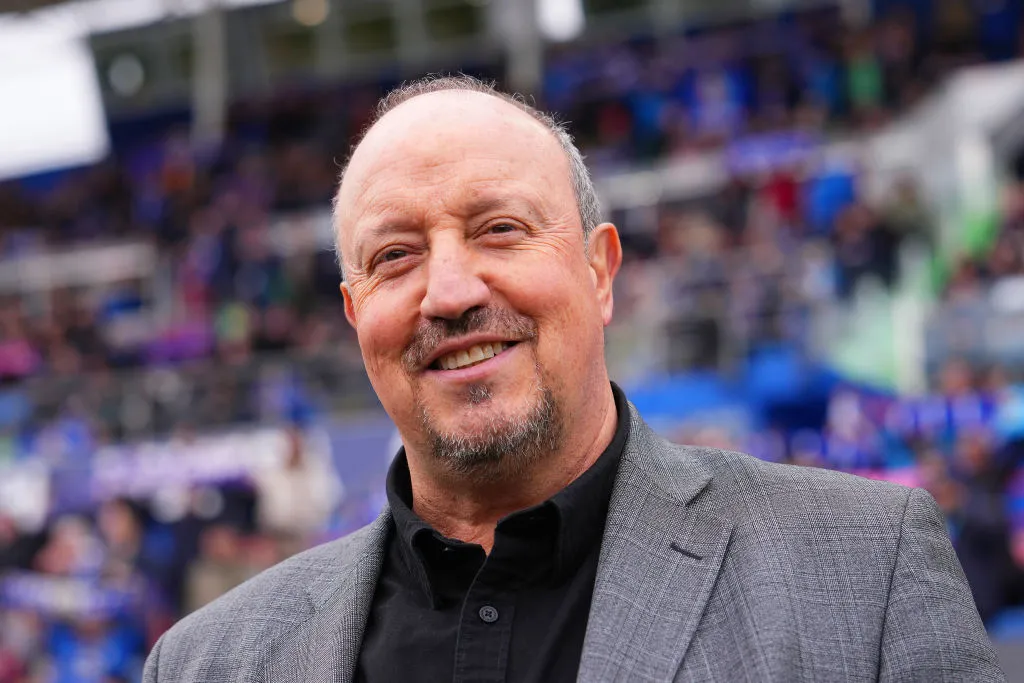 GETAFE, SPAIN – FEBRUARY 11: Rafa Benitez, Head Coach of Celta Vigo, looks on prior to kick-off ahead of the LaLiga EA Sports match between Getafe CF and Celta Vigo at Coliseum Alfonso Perez on February 11, 2024 in Getafe, Spain. (Photo by Angel Martinez/Getty Images)