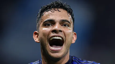 Bruno Rodrigues jogador do Cruzeiro comemora seu gol durante partida contra o Bahia no estadio Mineirao pelo campeonato Brasileiro A 2023.
