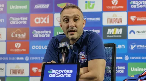 Cadu Santoro, diretor do Bahia, em entrevista coletiva (Imagem: Letícia Martins/EC Bahia)